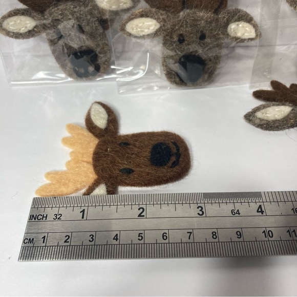Reindeer Felt Embellishment (5) 2 Packs Dimensions 100% Wool Needle Felting - Picture 3 of 16